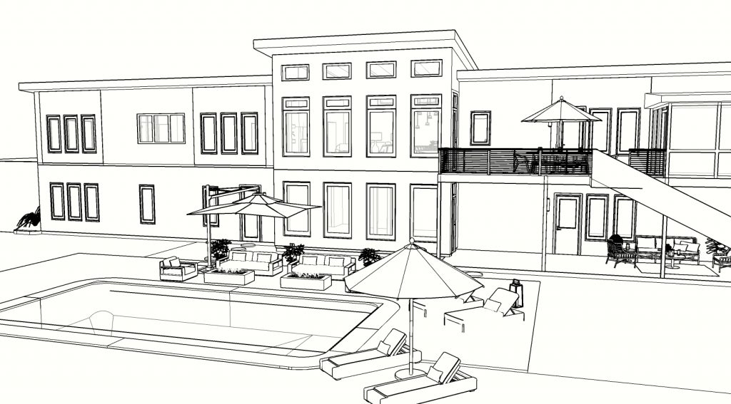 modern house coloring page