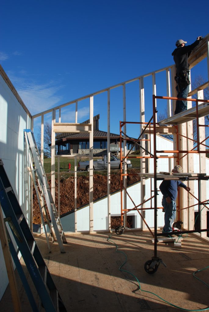 construction on the first carbon neutral home in harrisonburg