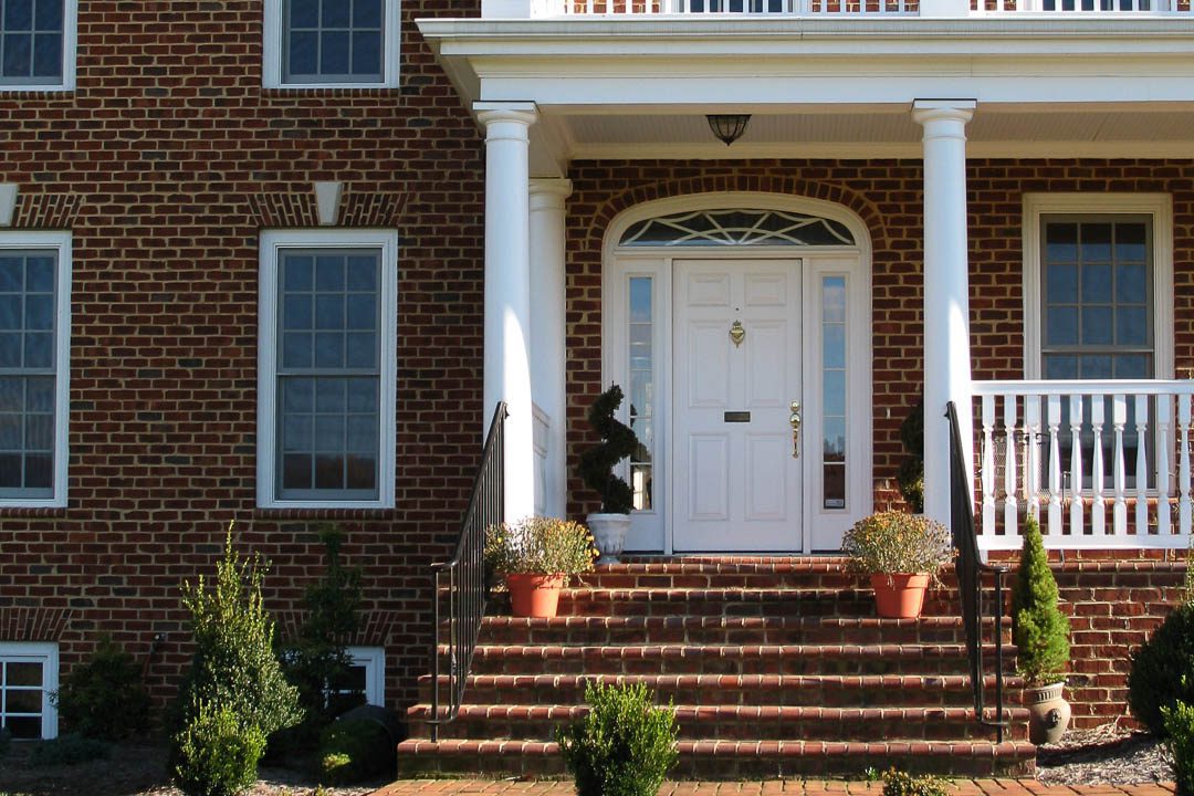 Front door and stairs to porch.