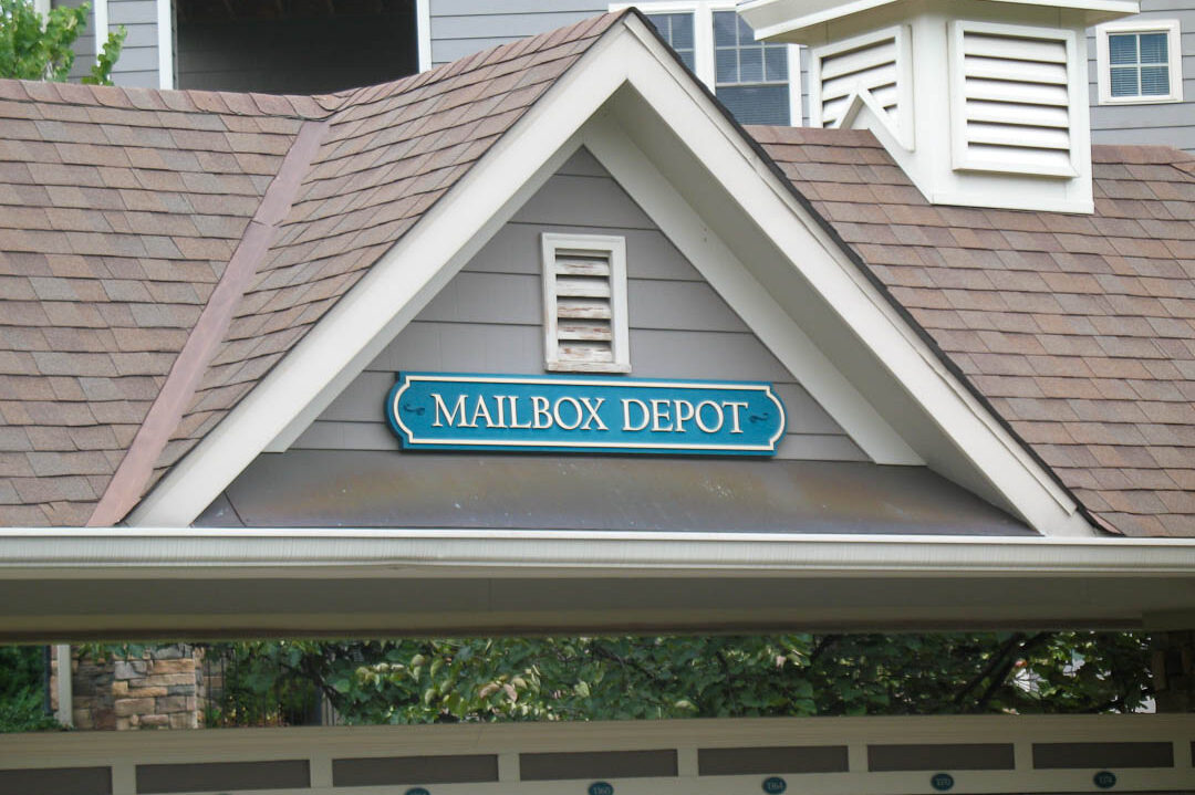 Stone Creek Village mail depot sign