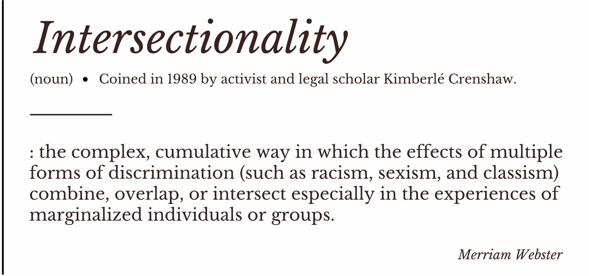 Definition of Intersectionality.