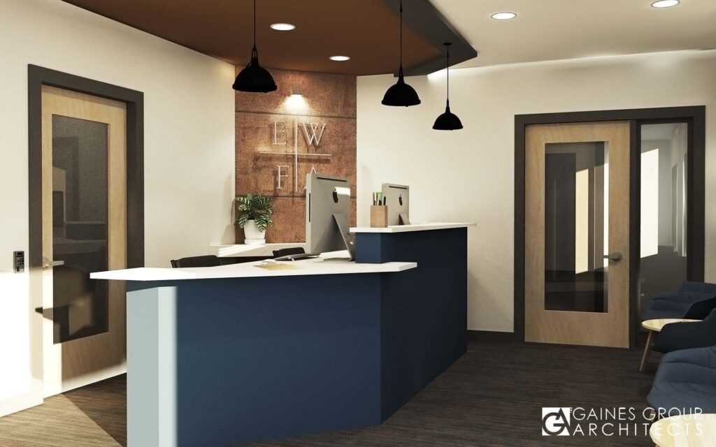 Law firm interior rendering.